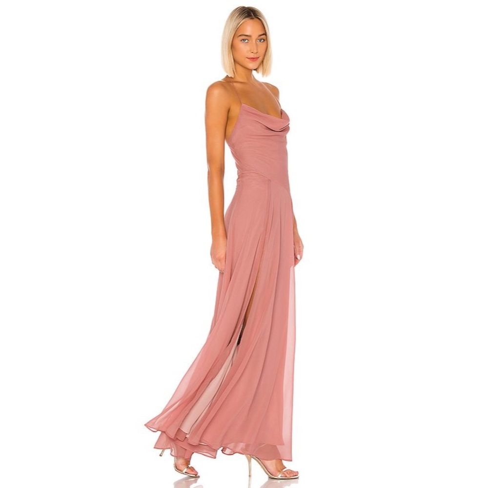 Michael Costello x Revolve Jenna Gown Mauve Pink